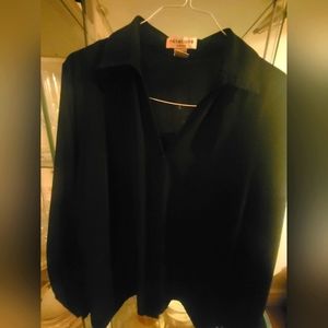 Black V neck blouse, size 2X